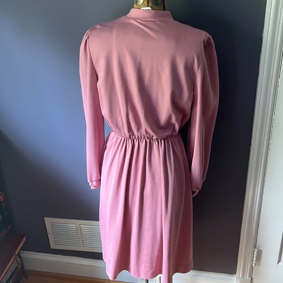VTG Sunshine Alley Pink Long Sleeve Pearl Button Dress - Picture 8 of 9